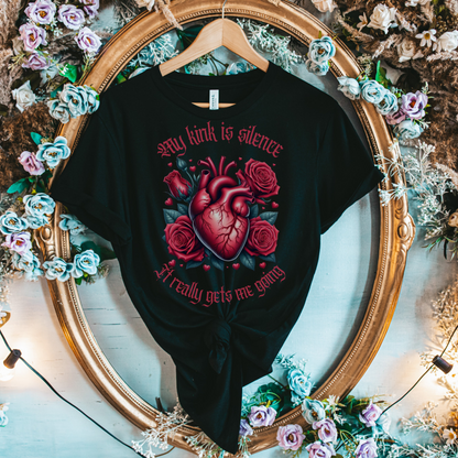 "My Kink Is Silence" Red Heart Tee - Dysfunctional