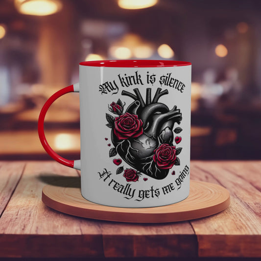 "My Kink is Silence" Black Heart Mug - Dysfunctional